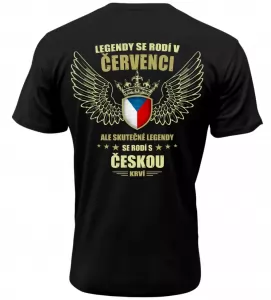 Pánské tričko zrození legendy v Červenci černé