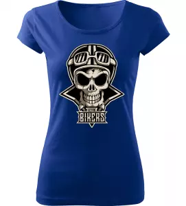 Dámské moto tričko Skull Bikers modré