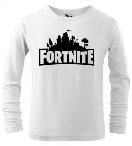 Dětské tričko Fortnite s dlouhým rukávem bílé