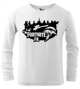 Dětské tričko Fortnite FR s dlouhým rukávem bílé