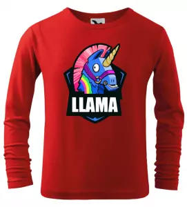 Dětské tričko Fortnite LLAMA s dlouhým rukávem červené