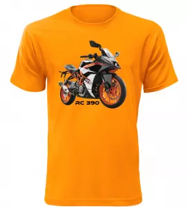 Pánské tričko s motorkou KTM RC 390 oranžové