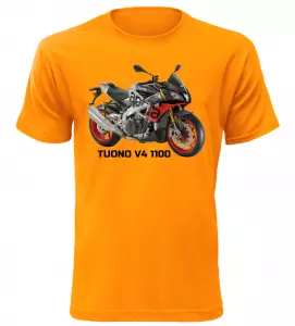 Pánské tričko s motorkou Aprilia Tuono V4 1100 oranžové