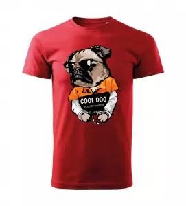 Pánské tričko s Buldočkem Cool Dog červené