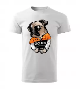 Pánské tričko s Buldočkem Cool Dog bílé