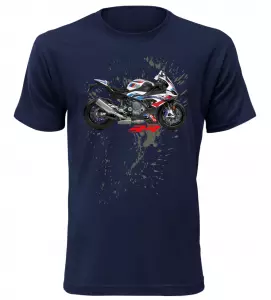 Pánské tričko s motorkou BMW M 1000 RR navy