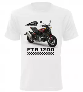 Pánské tričko s motorkou Indian FTR 1200 bílé