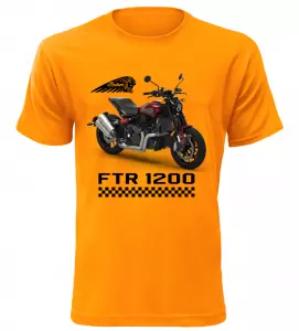 Pánské tričko s motorkou Indian FTR 1200 oranžové