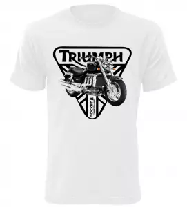 Pánské tričko s motorkou Triumph Rocket 3 bílé