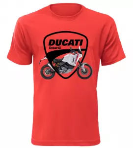 Pánské tričko s motorkou Ducati DesertX červené