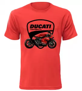 Pánské tričko s motorkou Ducati Superleggera V4 červené