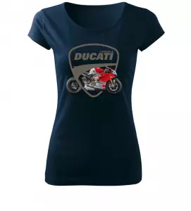 Dámské tričko s motorkou Ducati Panigale navy