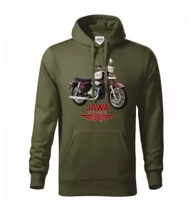 Pánská motorkářská mikina JAWA 300 CL military