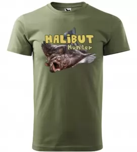 Rybářské tričko Halibut hunter khaki