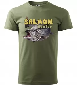 Rybářské tričko Salmon hunter khaki