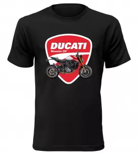 Pánské tričko s motorkou Ducati Monster 30° černé