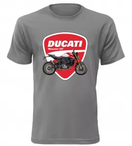 Pánské tričko s motorkou Ducati Monster 30° šedé