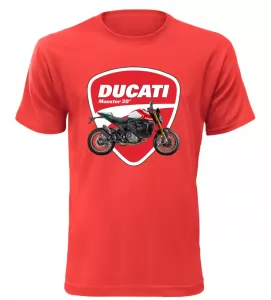 Pánské tričko s motorkou Ducati Monster 30° červené