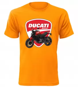 Pánské tričko s motorkou Ducati Monster oranžové