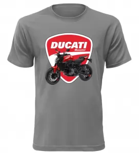 Pánské tričko s motorkou Ducati Monster šedé