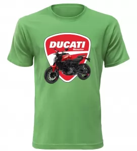 Pánské tričko s motorkou Ducati Monster zelené