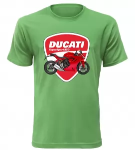 Pánské tričko s motorkou Ducati SuperSport 950 zelené