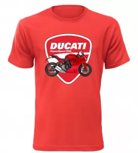 Pánské tričko s motorkou Ducati SuperSport 950 červené