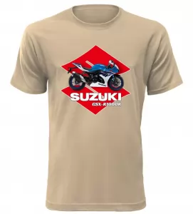 Pánské tričko s motorkou Suzuki GSX-R1000R pískové