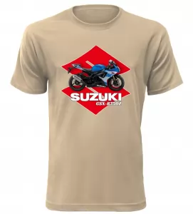 Pánské tričko s motorkou Suzuki GSX-R750Z pískové