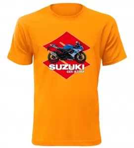 Pánské tričko s motorkou Suzuki GSX-R750Z oranžové