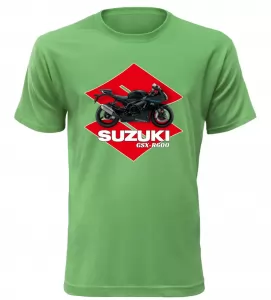 Pánské tričko s motorkou Suzuki GSX-R600 zelené