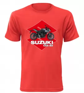 Pánské tričko s motorkou Suzuki GSX-8S červené