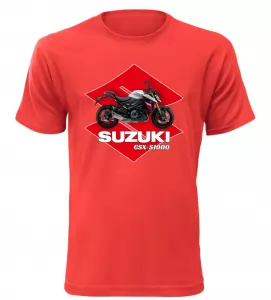 Pánské tričko s motorkou Suzuki GSX-S1000 červené