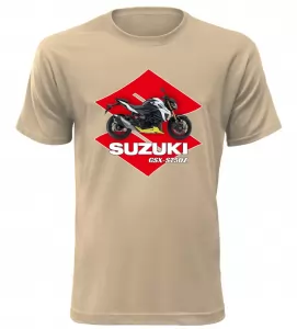 Pánské tričko s motorkou Suzuki GSX-S750Z pískové