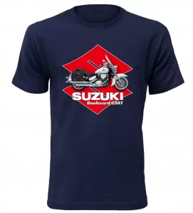 Pánské tričko s motorkou Suzuki Boulevard C50T navy 