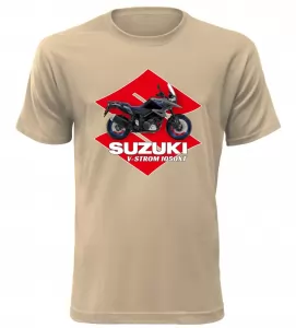 Pánské tričko s motorkou Suzuki V-Storm 1050XT pískové