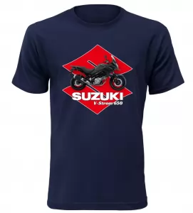 Pánské tričko s motorkou Suzuki V-Storm 650 navy