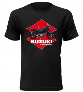 Pánské tričko s motorkou Suzuki V-Storm 650 černé