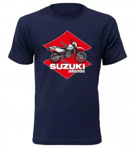 Pánské tričko s motorkou Suzuki DR650S navy 