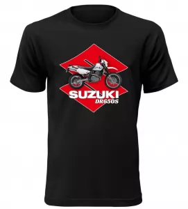 Pánské tričko s motorkou Suzuki DR650S černé