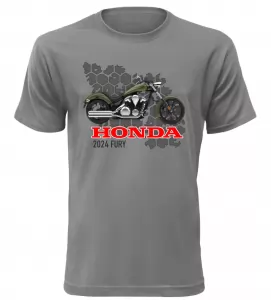 Pánské tričko s motorkou Honda 2024 Fury šedé