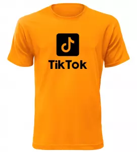 Pánské tričko s motivem Tik Tok oranžové Akce XXL