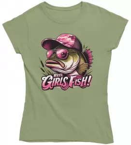 Dámské rybářské tričko Reel Girls Fish světlá khaki