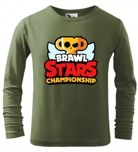 Dětské tričko Brawl Stars Championship dlouhým rukávem khaki