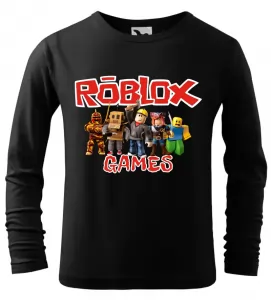 Dětské tričko Roblox Games dlouhý rukáv černé