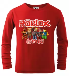 Dětské tričko Roblox Games dlouhý rukáv červené