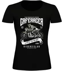 Dámské motorkářské tričko Cafe Racer černé