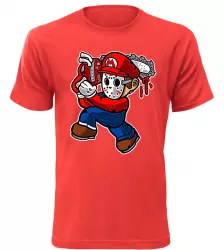 Pánské tričko šílený Mario červené