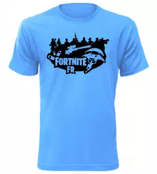 Tričko pro hráče Fortnite FR azurové