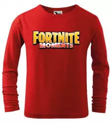 Dětské tričko Fortnite moments s dlouhým rukávem červené